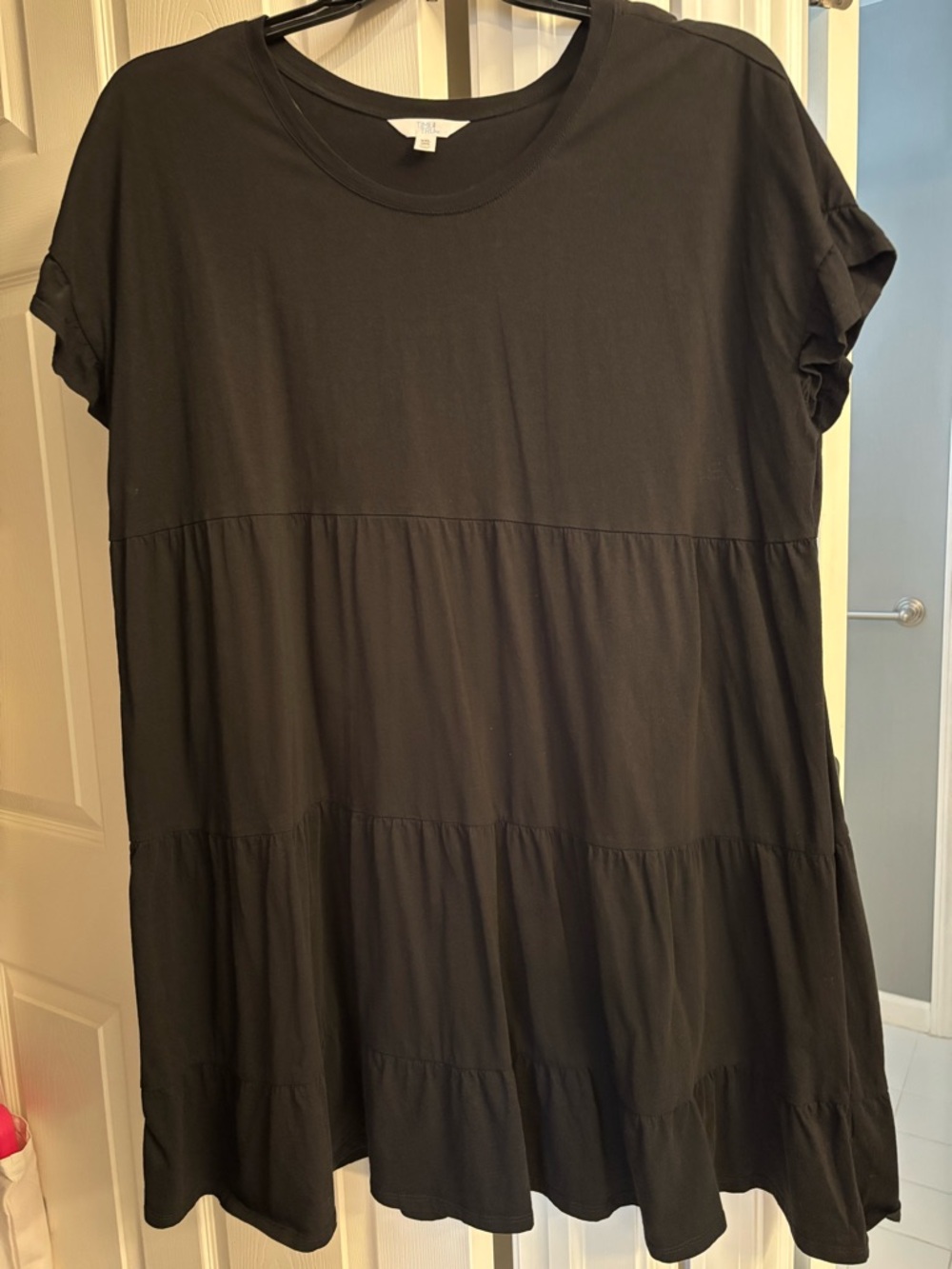 Time and Tru Black Tiered Midi Dress